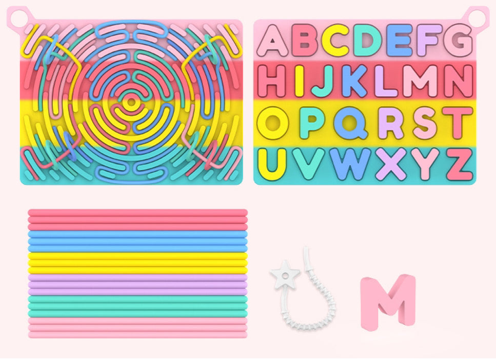 Silicone Sensory Fidget Board & Alphabet Puzzle