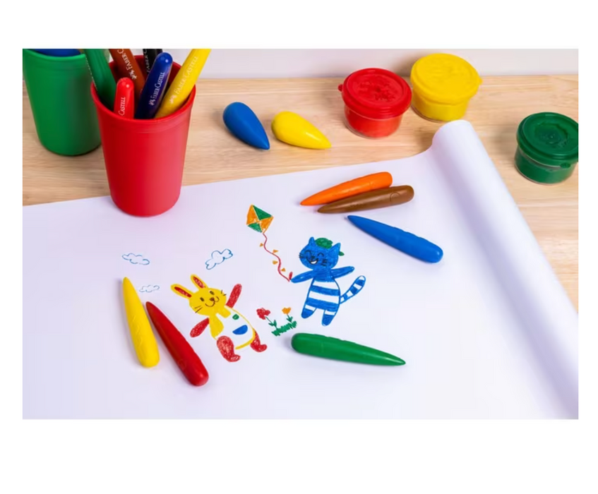 Faber-Castell Little Creatives Easy Grasp Finger Crayons (6 Pack)