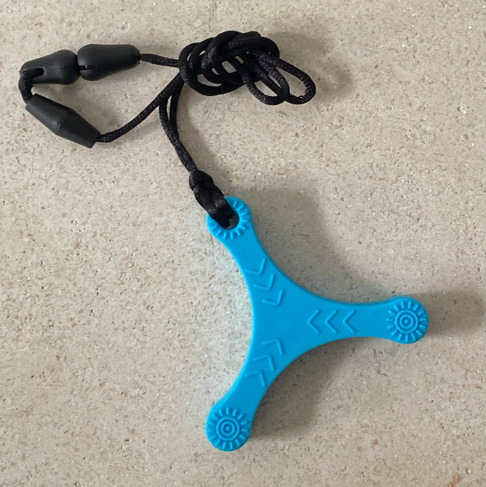 Blue Y Shaped Sensory Chew Necklace