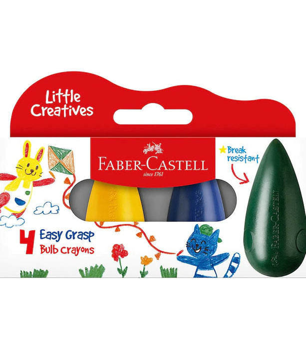 Faber Castell Little Creatives Easy Grip Bulb Crayons (4 pack)