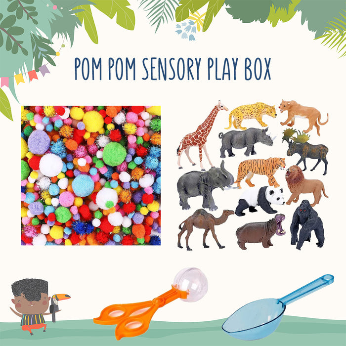 Pom Pom Sensory Play Box