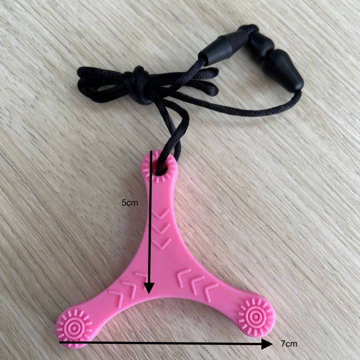 Pink Y Shaped Sensory Chew Necklace