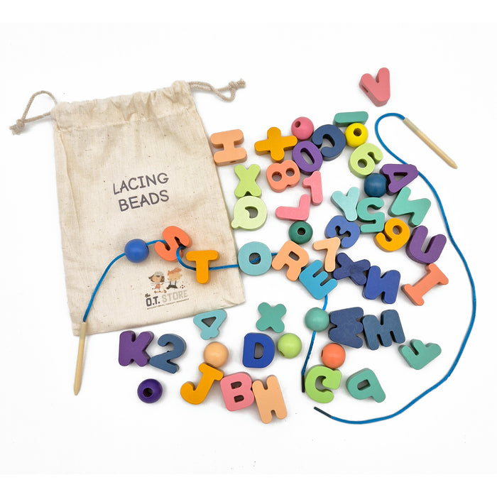Alphabet Lacing Beads Fine Motor Game