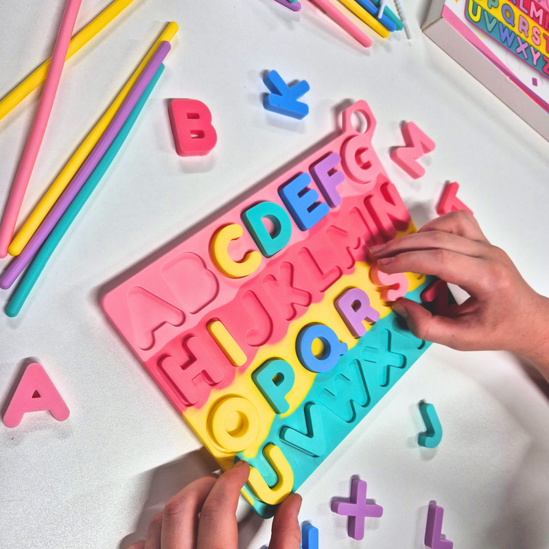 Silicone Sensory Fidget Board & Alphabet Puzzle
