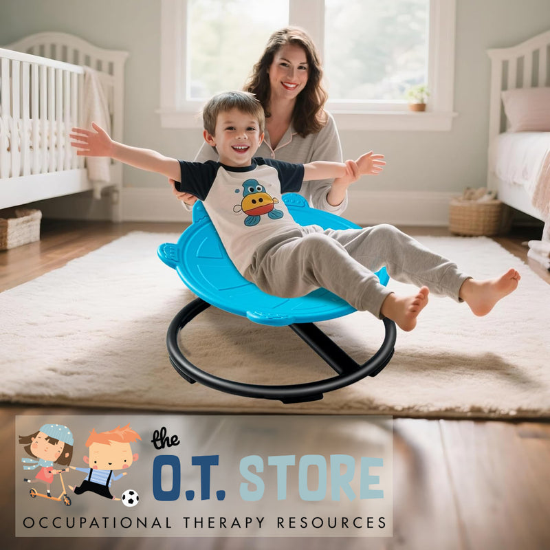 Children's Round Sensory Swivel Chair (Blue Turtle)