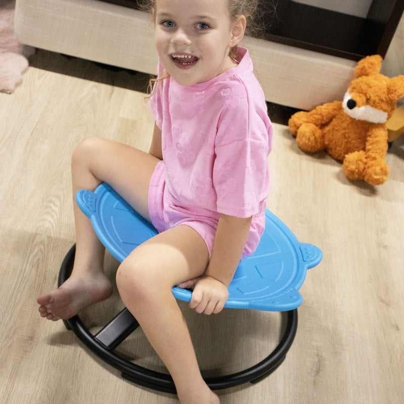 Children's Round Sensory Swivel Chair (Blue Turtle)
