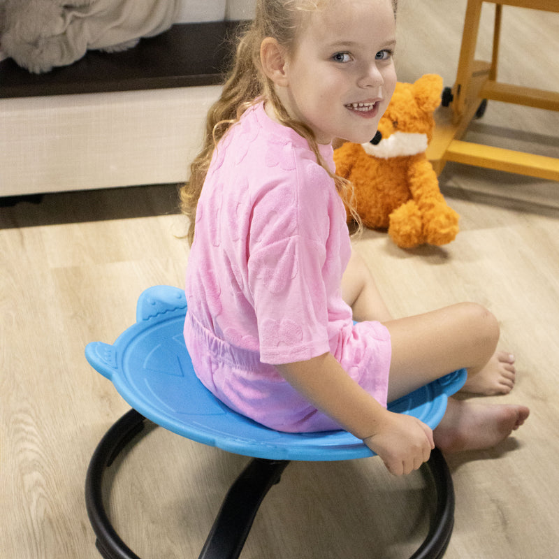 Children's Round Sensory Swivel Chair (Blue Turtle)