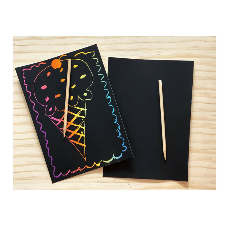 Castle & Kite Rainbow Scratch Art Paper