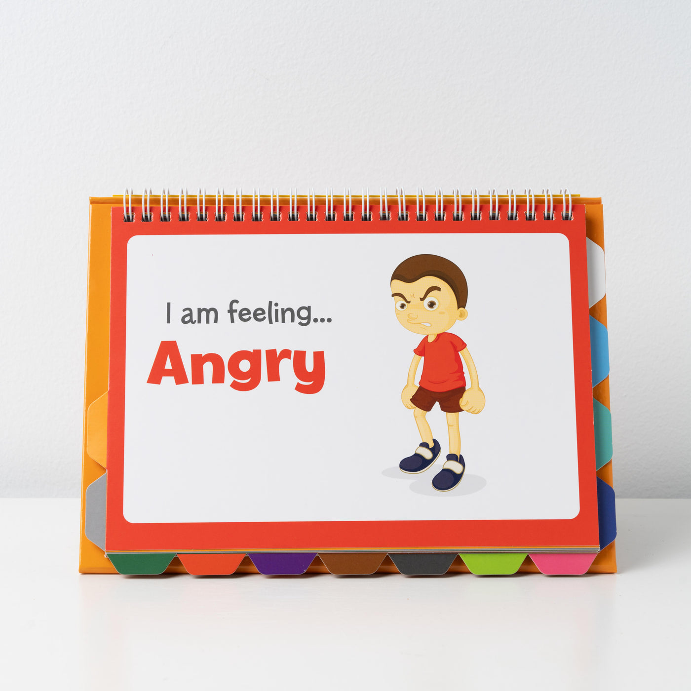 Junior Learning Feelings Flipchart - Libro A Ribalta Sulle Emozioni Per Bambini, 14 Emozioni E Azioni Positive, Strumento Educativo E Didattico, Multicolore, Modello JL619