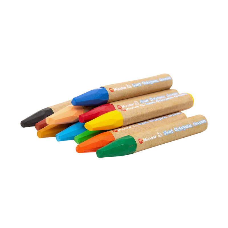 Micador JR Giant Crayons Octagonal Pack 12