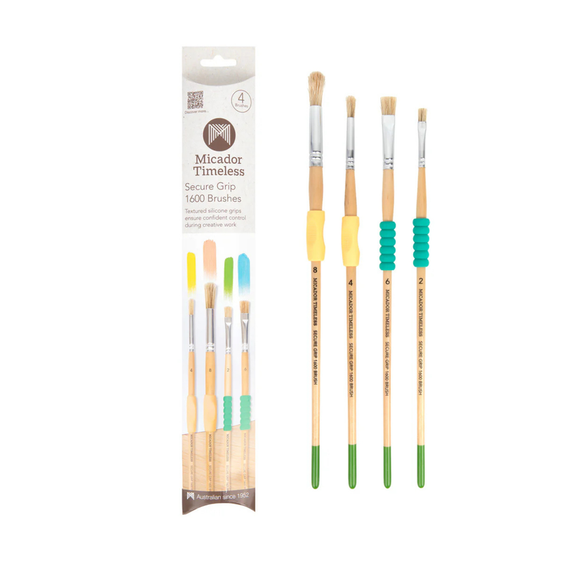 Micador Timeless Secure Grip 1600 Brushes Pack of 4