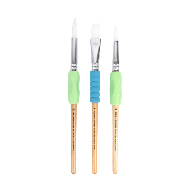 Micador Timeless Secure Grip Achiever Brushes Pack of 3