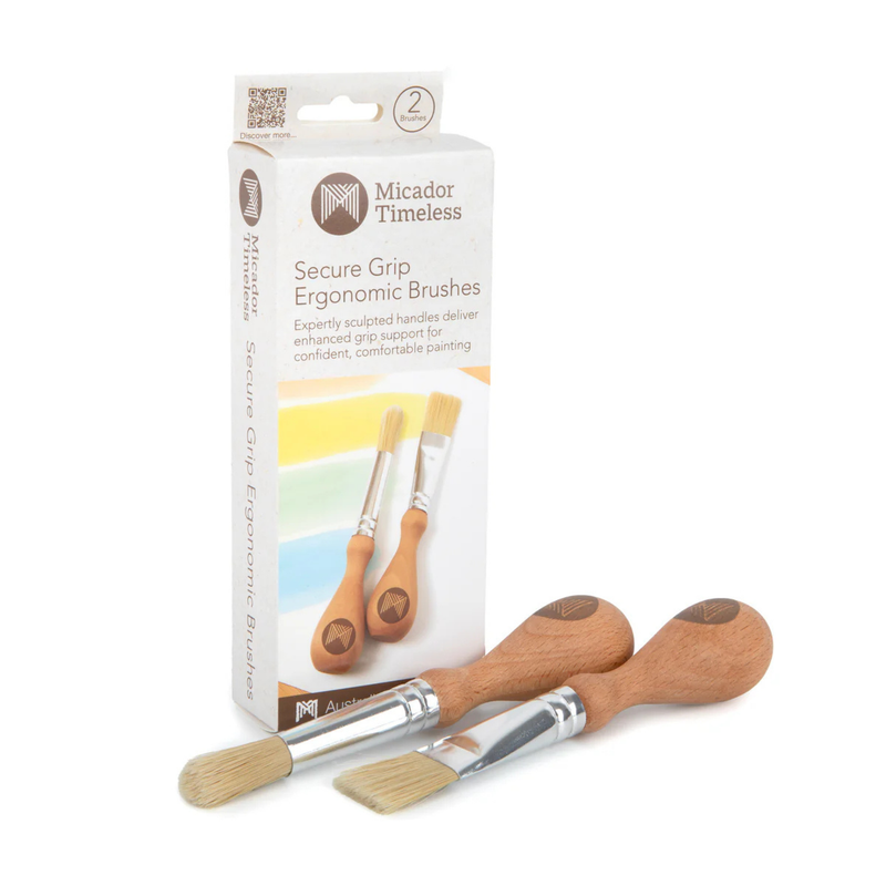 Micador Timeless Secure Grip Ergonomic Brushes Pack of 2