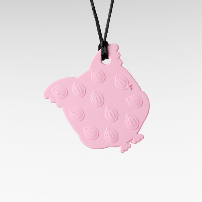 Pink Owl Sensory Chew Necklace