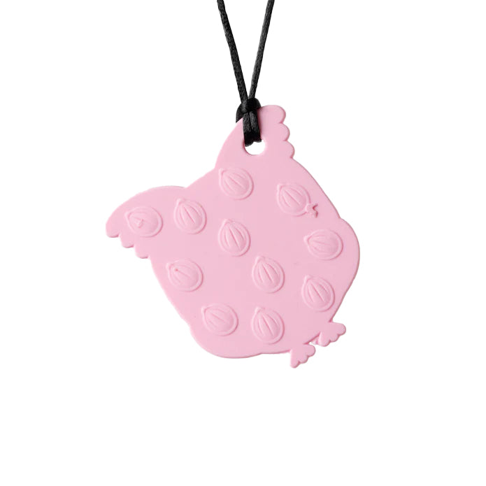 Pink Owl Sensory Chew Necklace