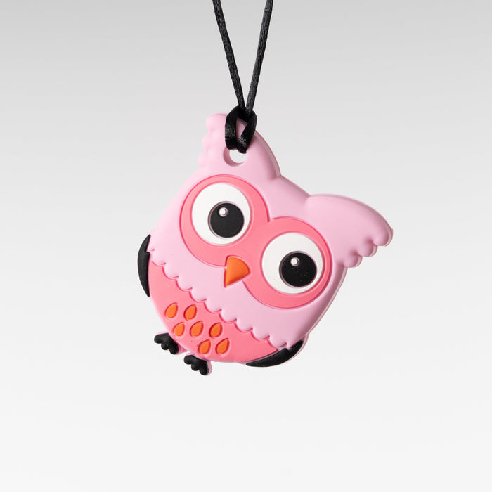 Pink Owl Sensory Chew Necklace