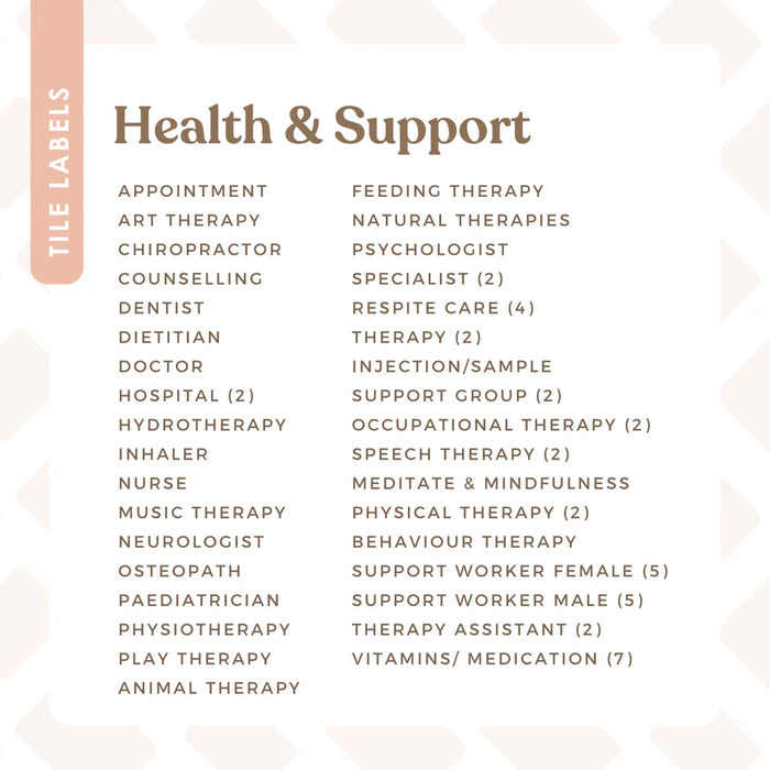 Second Scout Tile Labels - Health & Support Pack