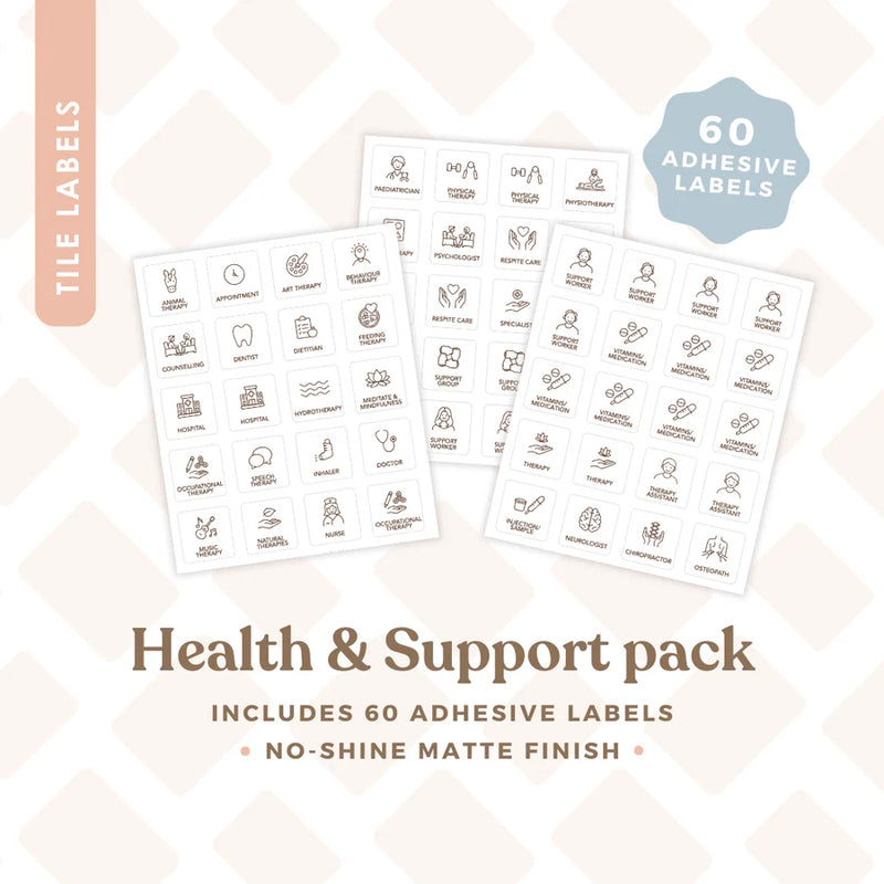 Second Scout Tile Labels - Health & Support Pack