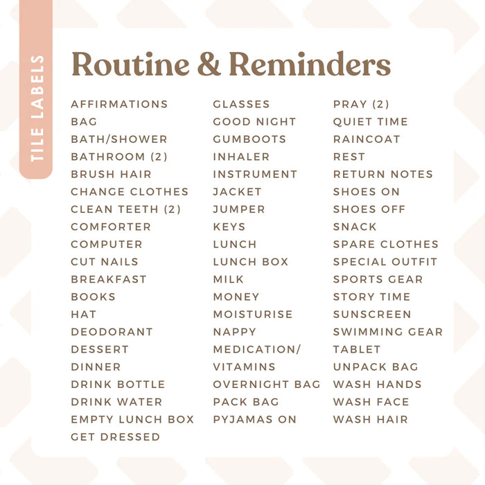 Second Scout Tile Labels - Routine & Reminders Pack