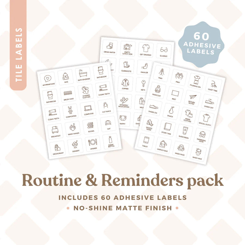 Second Scout Tile Labels - Routine & Reminders Pack