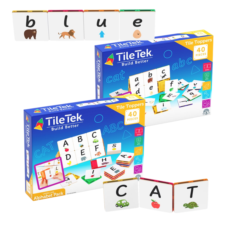 TileTek Magnetic Tile Toppers Alphabet Packs 40 Pieces