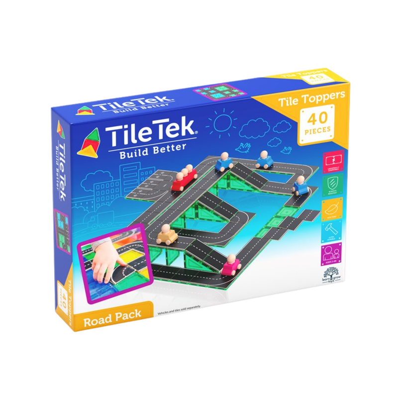 TileTek Magnetic Tile Toppers Road Pack 40 Pieces