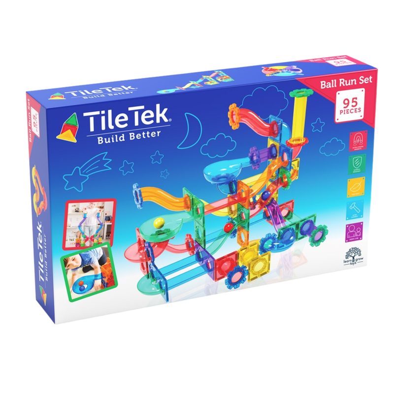 TileTek Magnetic Tiles Ball Run Set 95 Pieces