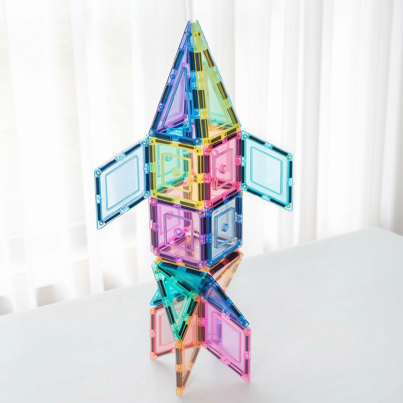 TileTek Pastel Magnetic Tiles Builder Set 112 Pieces