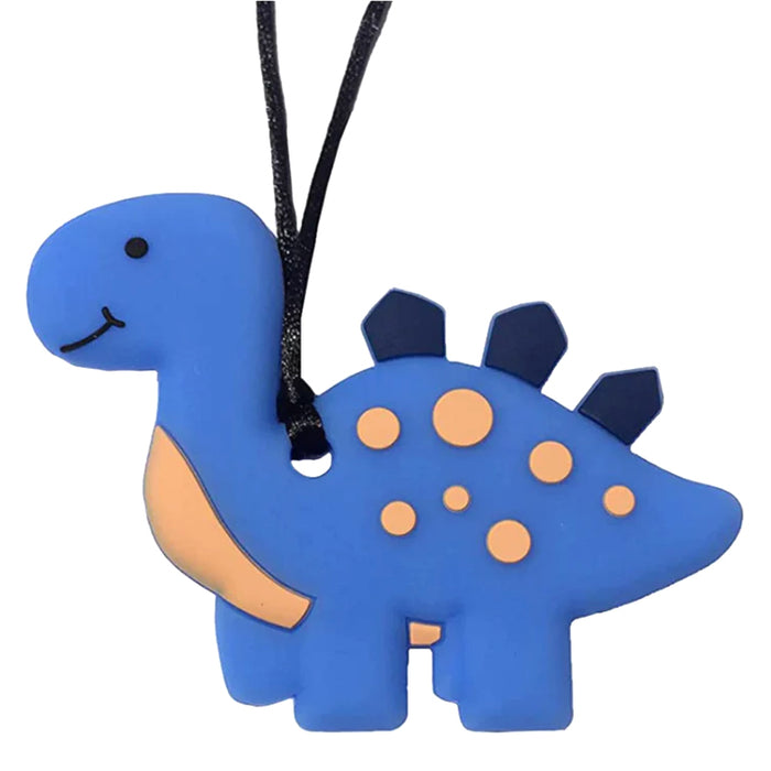 Dinosaur Pendant Oral Motor Sensory Chew Necklace Blue