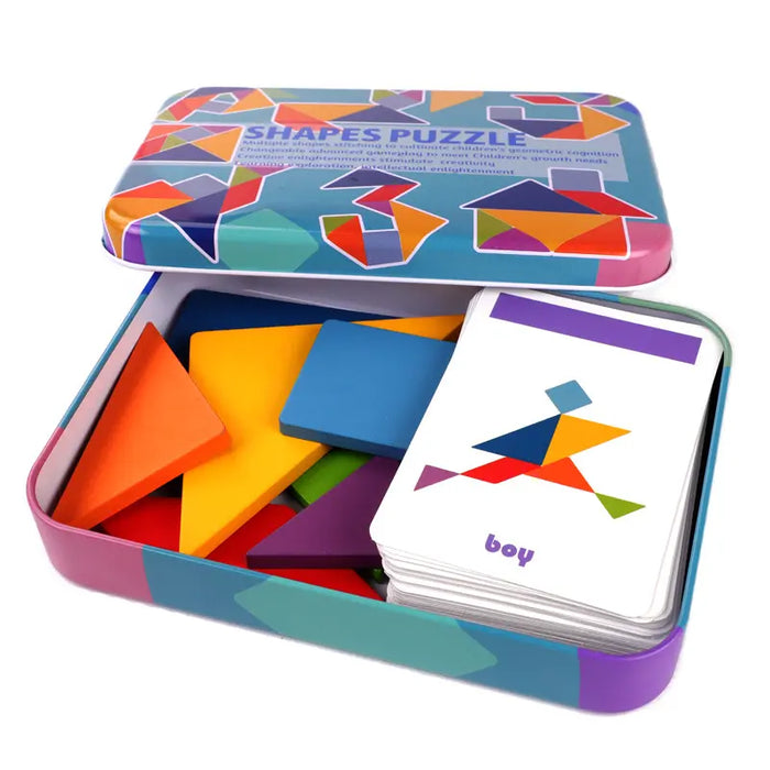 Tangram Puzzle in a tin