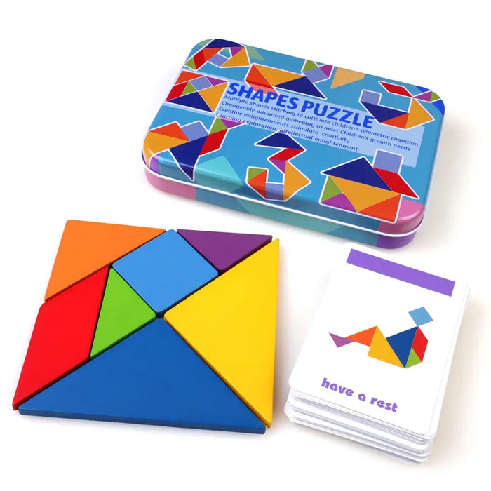 Tangram Puzzle in a tin